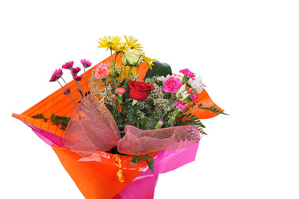 istock Beautiful bouquet isolated on white, multicolored flowers 182397096