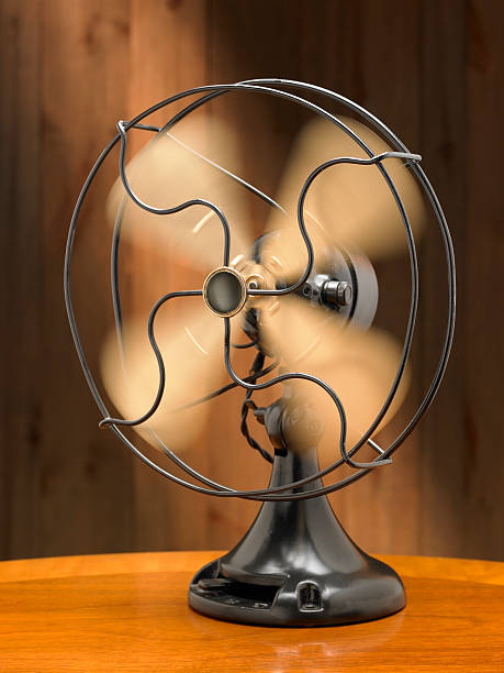 istock Antique Electric fan with spinning blades 182397109