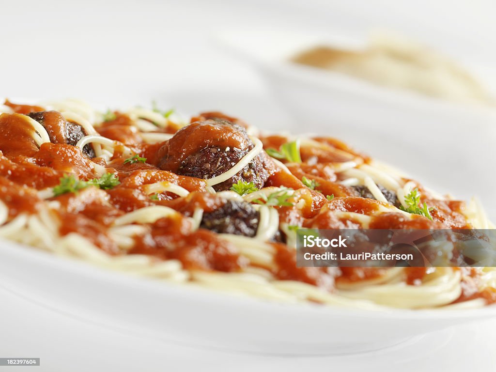 Spaghetti z Pulpety w sosie pomidorowym - Zbiór zdjęć royalty-free (Bagietka - Pieczywo)