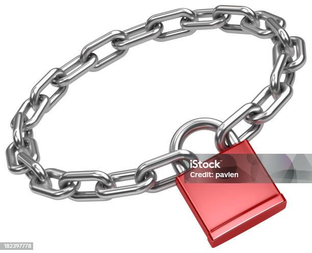 Chain Circle And Padlock Stock Photo - Download Image Now - Chain - Object, Lock, Circle