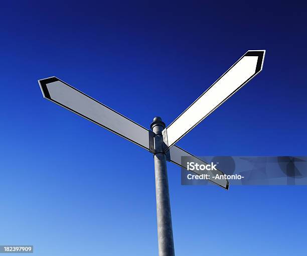 Blank Signpost Stock Photo - Download Image Now - Three Objects, Arrow Symbol, Road Sign