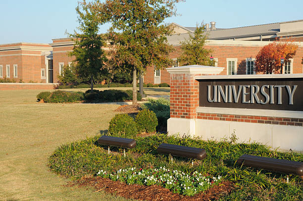 istock University sign with building 182398023