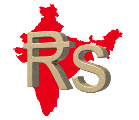 This is the symbol for the Indian currency, the rupee (or its plural, rupees). India has one of the flourishing economies of the east in this year of 2009. A 3D render / illustration, the symbol is textured with a figured gold. A focus effect has been applied, leaving the map very slightly blurred. A working path is supplied, which will isolate the rupees symbol and eliminate the map.