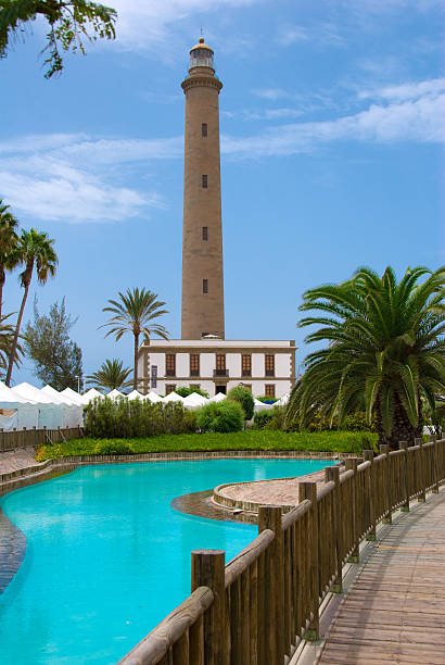 Faro vicino alla laguna a Gran Canaria - foto stock