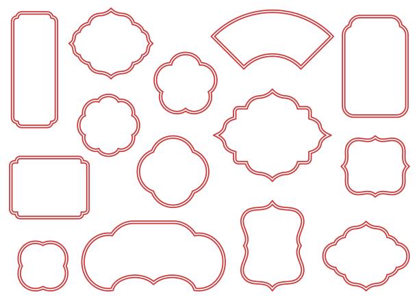 Chinese style, Asian frame set Vector