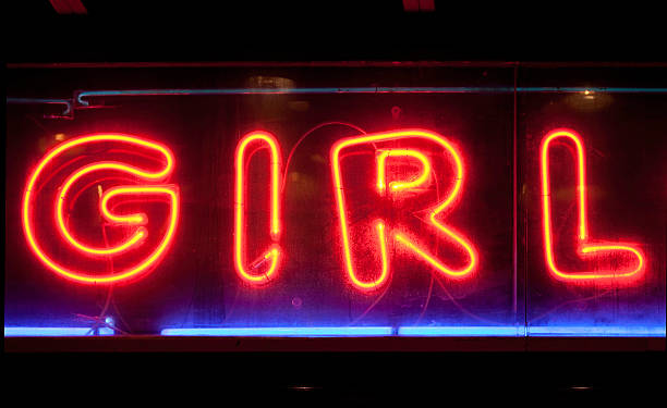 istock girl, neon sign 182398284