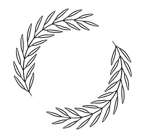 Vector illustration of Olive wreath frame