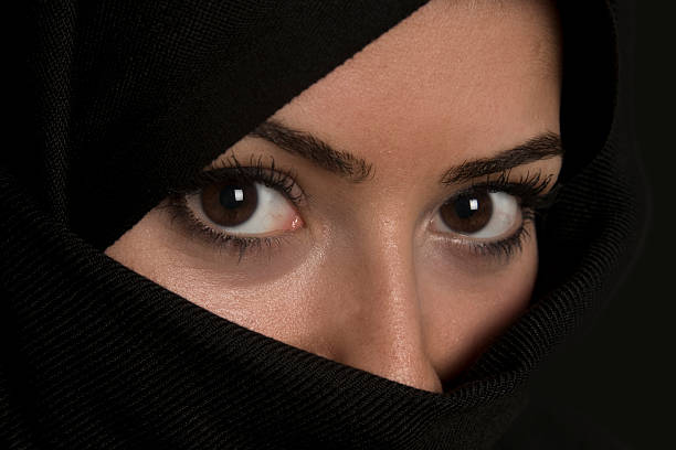 istock Woman in black scarf 182398667