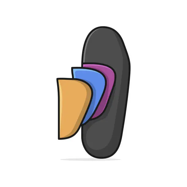 Vector illustration of Comfortable shoes arch support insoles vector illustration.