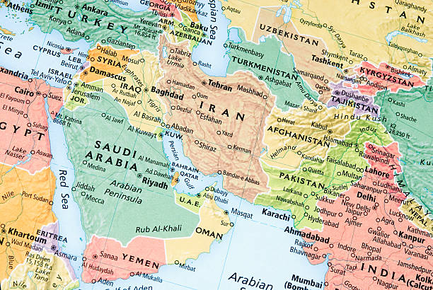 Middle East, Persian Gulf and Pakistan/Afganistan Region map - II stock photo