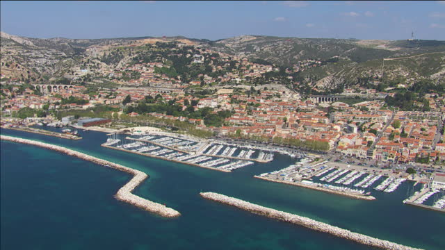 Aerial view of the port in the city ESTAQUE near MARSEILLE - South FRANCE