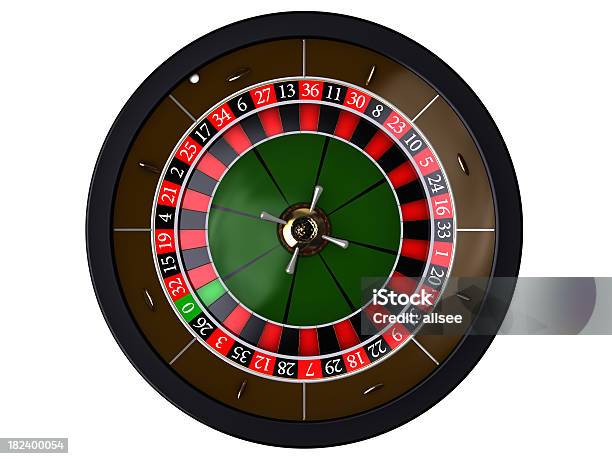 Ruleta En Blanco Parte Superior De La Vista Foto de stock y más banco de imágenes de Rueda de ruleta - Rueda de ruleta, Color negro, Actividades recreativas