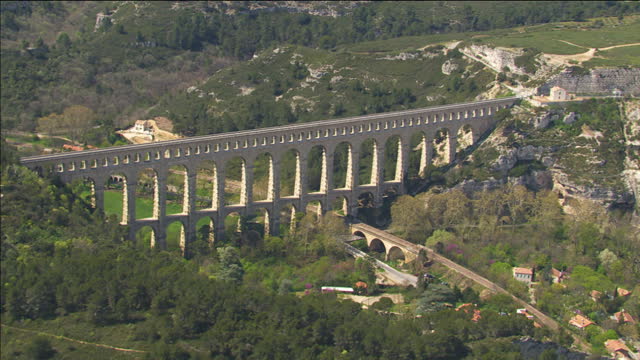 Aerial view of the Roquefavour aqueduct near MARSEILLE - South FRANCE