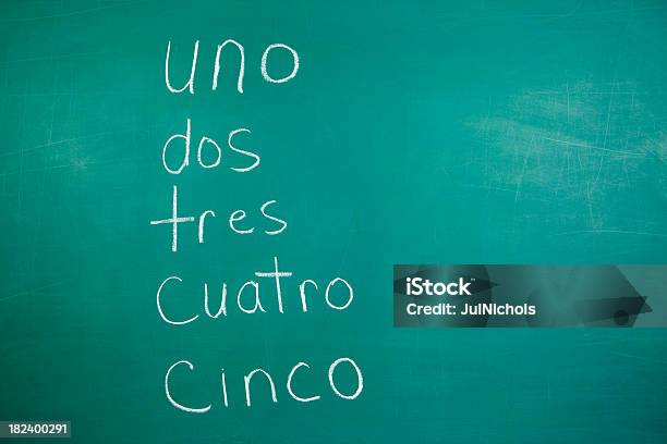 Foto de Chalkboard Números Em Espanhol e mais fotos de stock de Aprender - Aprender, Calendário, Contar