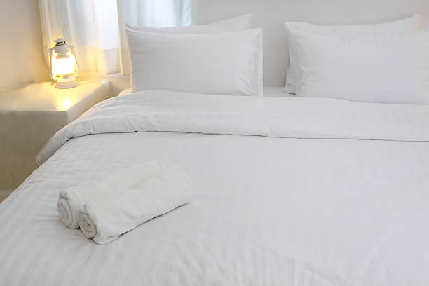 istock towel on the bed in luxurious hotel room 182400452
