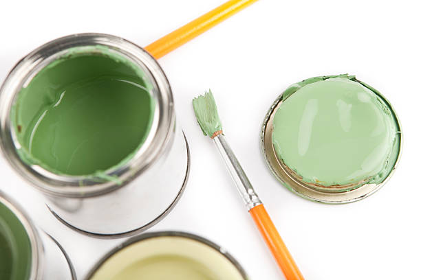 istock Green Color Cans and Brushes 182400685