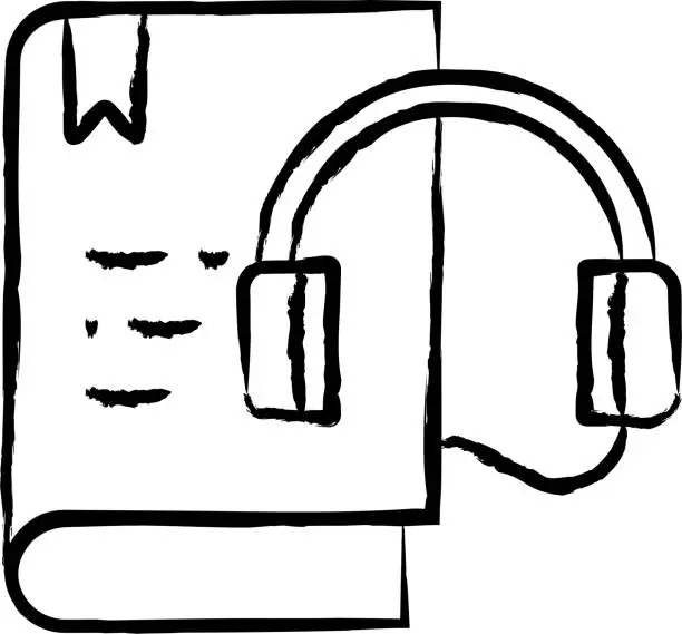 Vector illustration of Audio Book hand drawn vector illustration