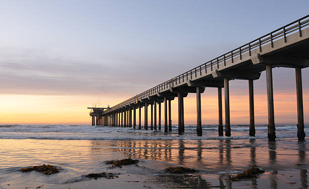 istock Ground view of Scripps Pier in the sunset 182400922