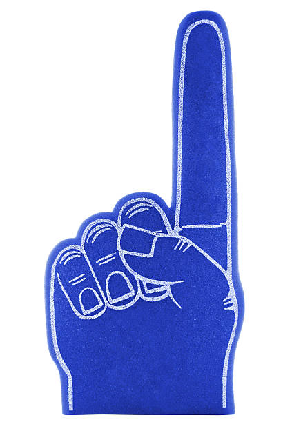 Foam Finger Blue Foam Finger on a white background. tailgate party photos stock pictures, royalty-free photos & images