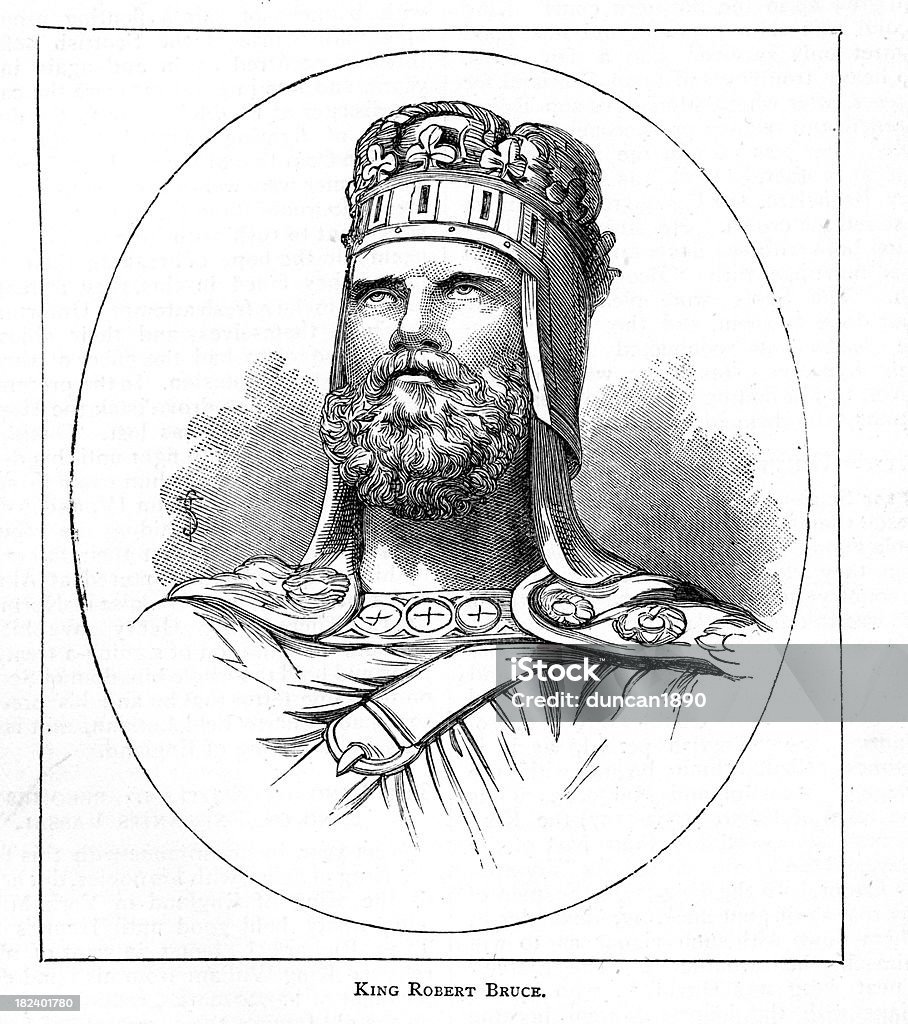 Robert Bruce of Scotland БОЛЬШОЙ КРОВАТЬЮ (King SIZE - Стоковые иллюстрации Корона - головной убор роялти-фри