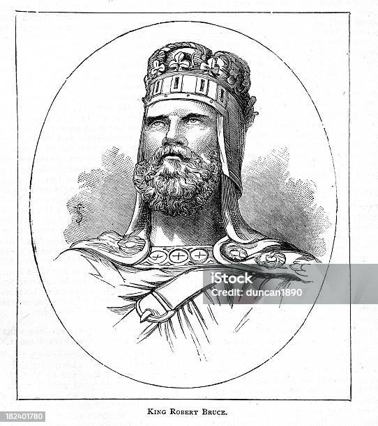 Robert Bruce Of Scotland Большой Кроватью King Size — стоковая векторная графика и другие изображения на тему Корона - головной убор