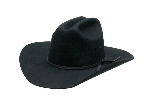 Black Western style hat isolated on white background.western style brown straw hat #6726827.
