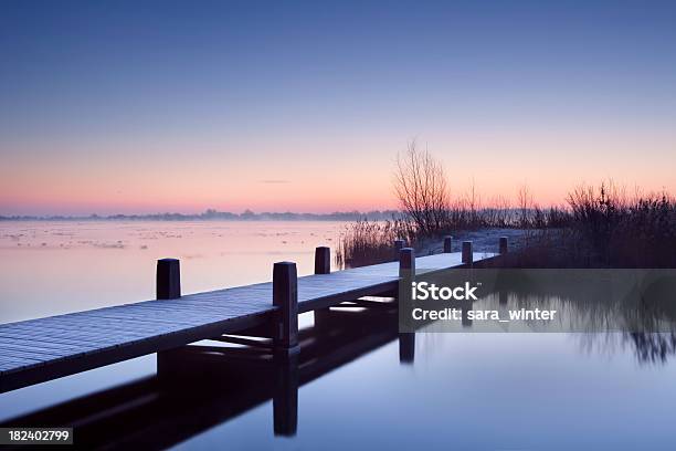 Boardwalk On A Lake At Dawn In Winter The Netherlands Stock Photo - Download Image Now