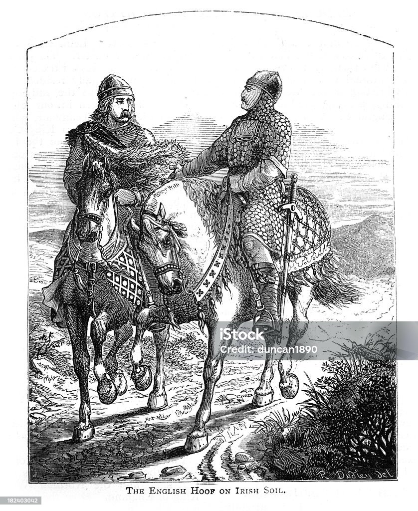Inglês Norman soldados - Royalty-free Anglo-saxão Ilustração de stock