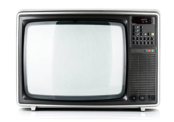 Old Television isolated An old television on a white background clipping paths. old television stock pictures, royalty-free photos & images