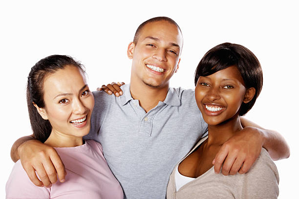 istock Friends enjoying together over white 182403221
