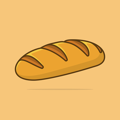 Loaf of bread vector color cartoonish illustration
