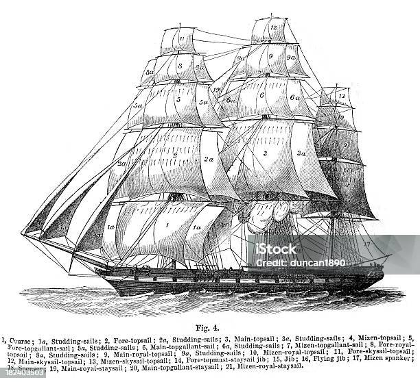 세일러 왜고너의 선으로나 역사적인 대형 범선 대형 범선에 대한 스톡 벡터 아트 및 기타 이미지 - 대형 범선, 일러스트레이션, 19세기