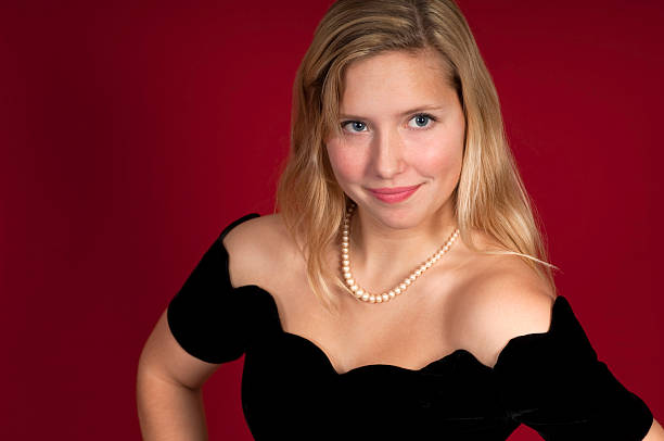 istock Hot Blond In A Party Dress 182403577