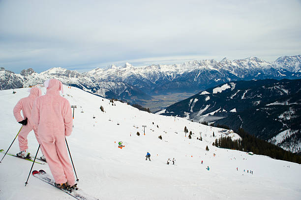 St. Johann, Austria, March 4. 2018 - Austrian Alps at St.Johann in winter,  Wilder Kaiser, Tyrol