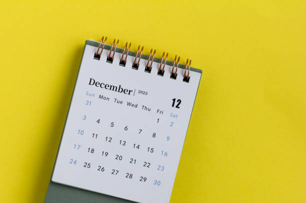 istock December calendar for 2023 on a colored background .Planning for every day. 1824036972