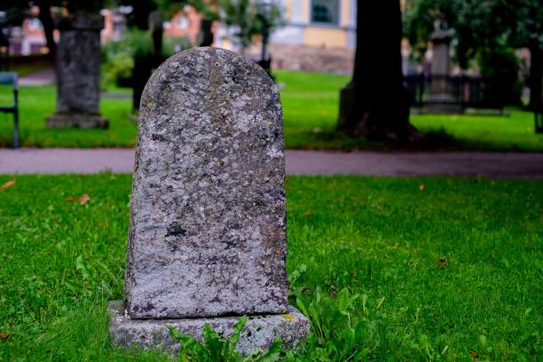 istock Outdoor cemetery with a lush, green landscape 1824038069