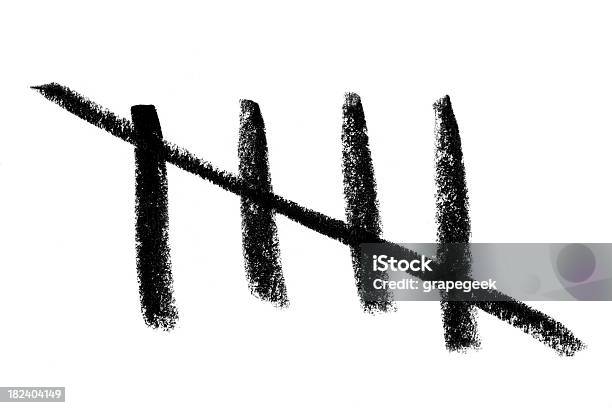 Tally Counting Stock Photo - Download Image Now - Tally Chart, Number 5, Crayon