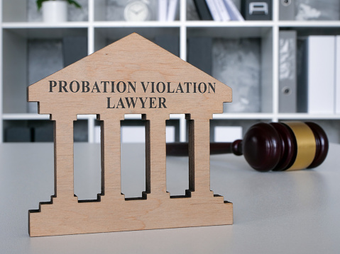 Desk with plate probation violation lawyer.