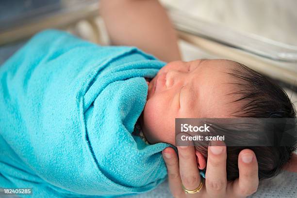 Newborn Asian Baby Girl In Hospital Stock Photo - Download Image Now - Baby - Human Age, Crib, Newborn
