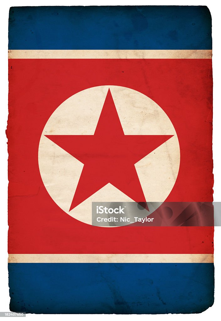 Bandeira da Coreia do Norte-XXXL - Foto de stock de Antigo royalty-free