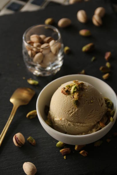 istock Italian ice cream classic flavor pistachio nuts 1824079646