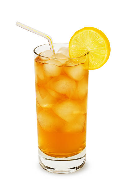chá gelado - cocktail drinking straw ice glass imagens e fotografias de stock