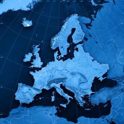 Topographic Mapa de Europa photo