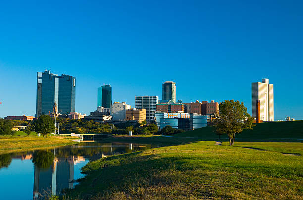 istock Fort Worth skyline, river, and park 182408786