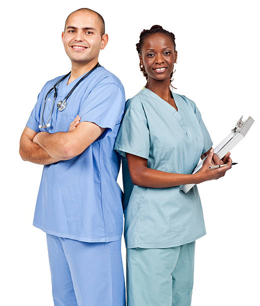 Employment &amp; Jobs: Diverse Nurses (Isolated) stock photo