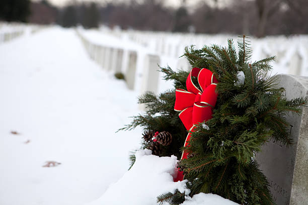 Arlington National Cemetery in December stock photo
