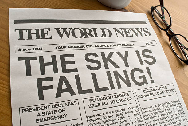 istock The Sky is Falling Newspaper headline 182409390