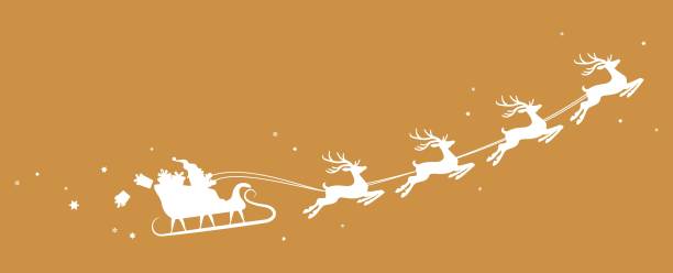 istock christmas Santa Claus with his sled and reindeer 1824094111