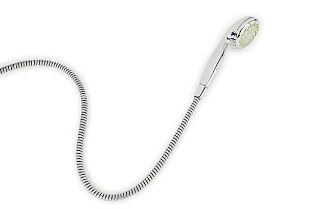 Shower Massager Isolated Handheld shower massager isolated on white. shower head stock pictures, royalty-free photos & images