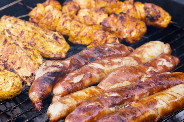 istock Bratwurst and other grilled meat on the grill 1824101841